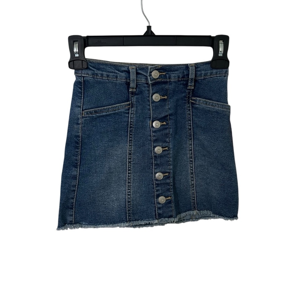 NWT Wonder Nation Girls Denim Skirt with Button Front, Size Small (6-6X)